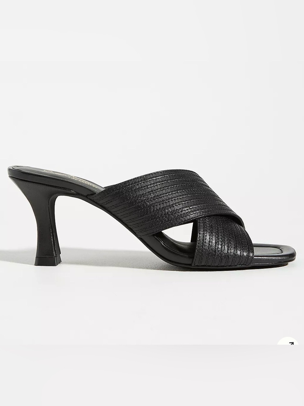 Anthropologie Seychelles Fleet Leather Mule Heels Black Size 8.5 Slip On Sandals